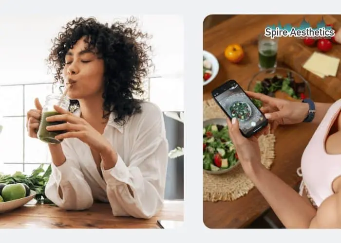 Image of woman looking into her diet and fat freezing Hamilton to improve her health