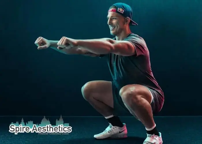 Image of man build leg muscle Hamilton through exercise