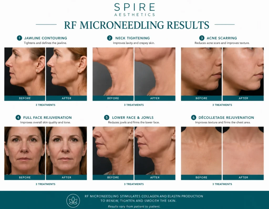 RF Microneedling Skin tightening Hamilton results